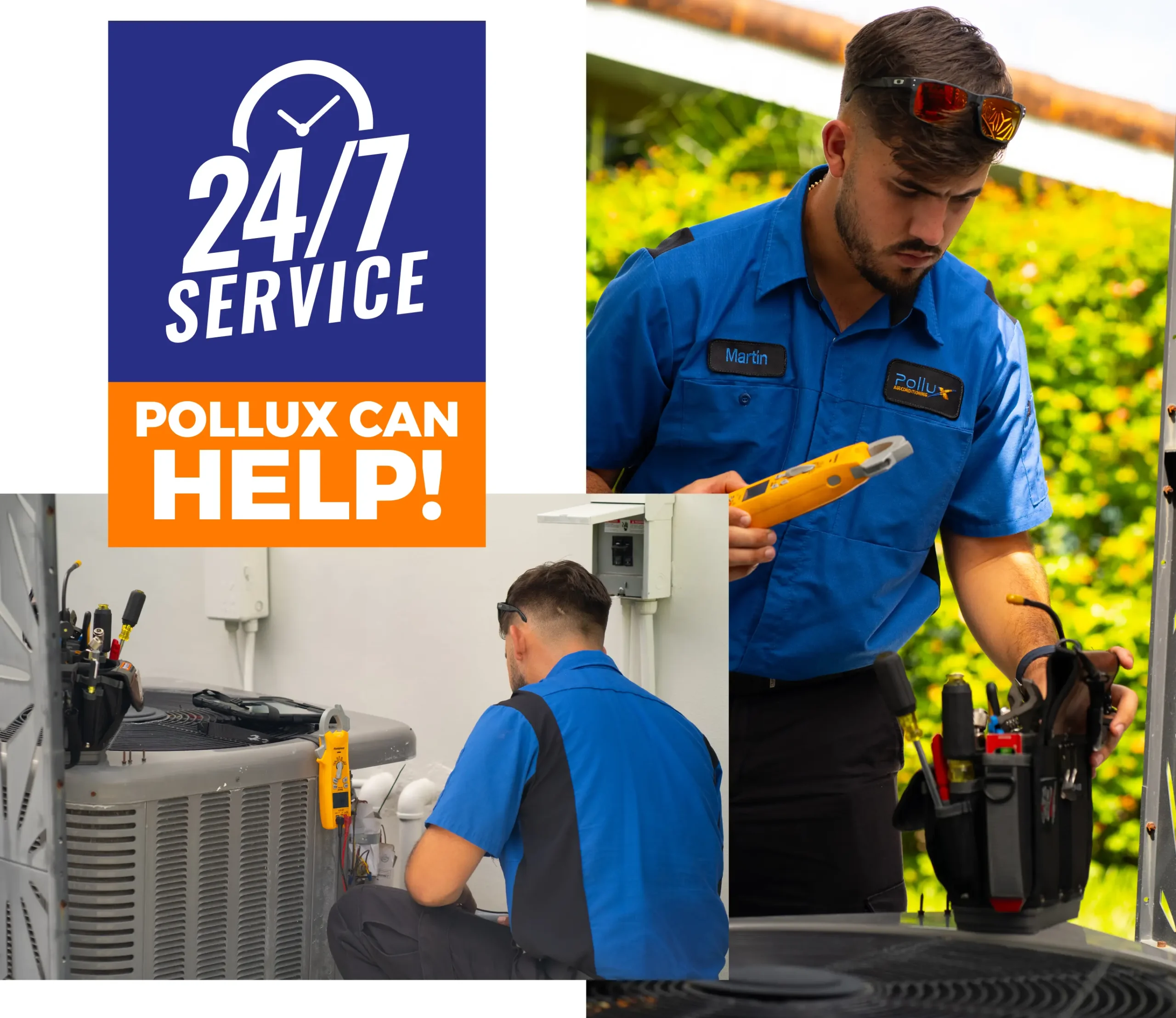 24/7 pollux air can help banner with hvac technician